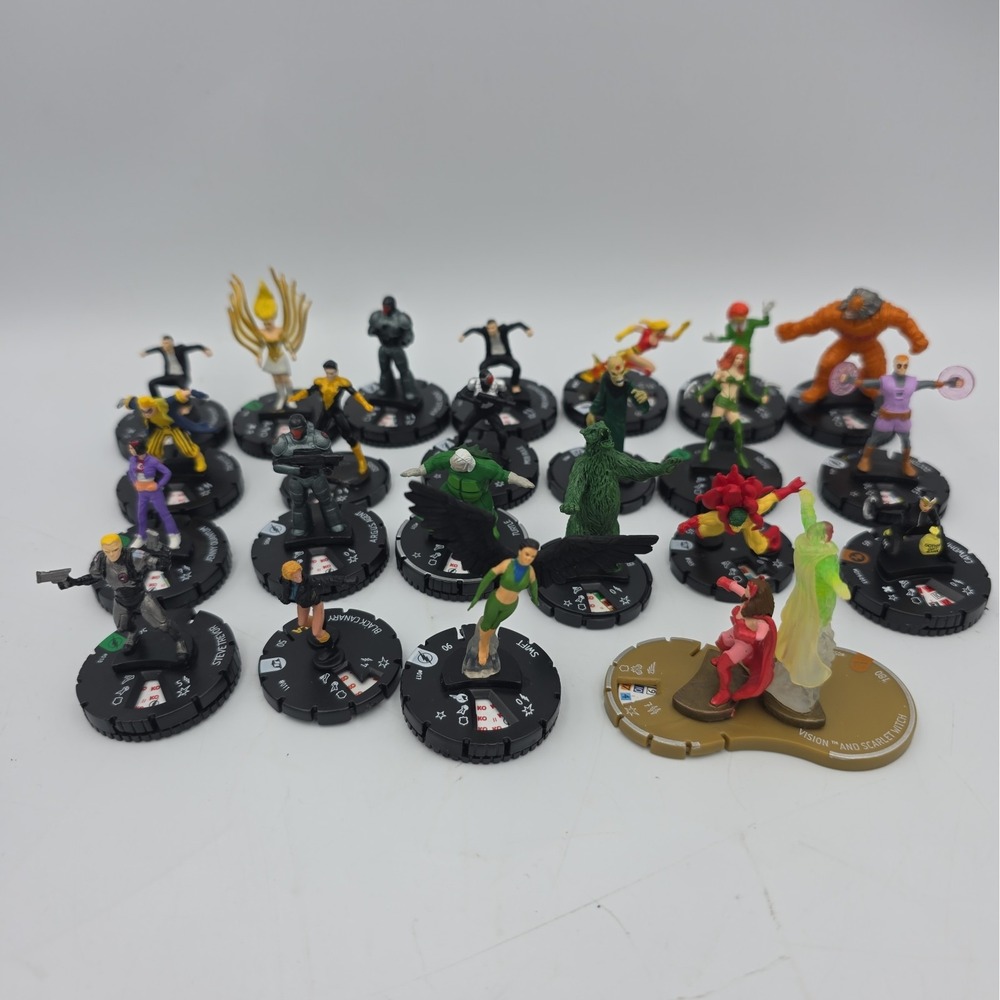 23 Piece Heroclix Lot / DC -Marvel / Missing Cards / Assorted Sets